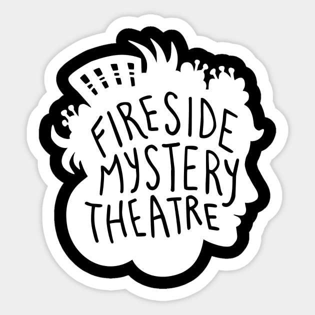 Large White FMT Logo Sticker by Fireside Mystery Theatre